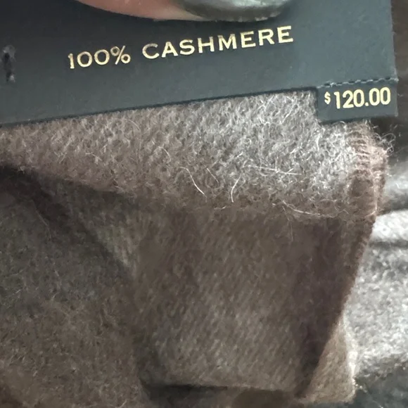 Macy’s Macys Men's brown blue gray 100% cashmere scarf 64 inch long NEW NWT